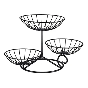 3层金属装饰水果篮碗架支架家庭存储的完美解决方案适合任何风格和装饰