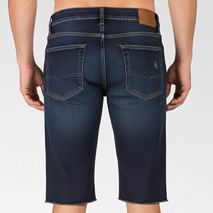 Shorts de Mezclilla 100% Algodón al por Mayor para Hombre, Logotipo Personalizado Serigrafiado, Ropa Urbana Hip Hop, Shorts de Mezclilla Azul Lavado para Hombre - Product Image 5