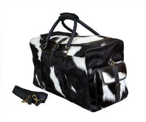 Real Cowhide <b>Weekender</b> Travelling Used <b>Women</b> Leather Duffle <b>Bag</b> Cow Hair on Cowhide Duffle Large Cowhide Cow hair leather <b>bag</b> - Product Image 2