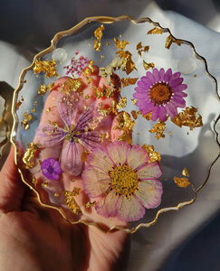Venta al por mayor caliente artesanía resina epoxi artesanía encanto taza posavasos Real prensado flores secas Tutorial para regalos de boda - Product Image 5