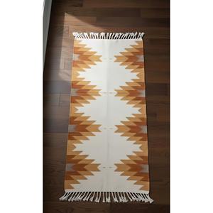 Handwoven <b>Jute</b> Kilim <b>Runner</b> <b>Rug</b> Southwestern Boho Geometric Design Anti-Slip Luxury Floor Mat - Product Image 2