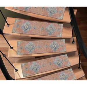 พรมพิมพ์ลายชาติพันธุ์ - พรมปูบันไดสีน้ำเงินซีดสไตล์โมเดิร์น กันลื่น ซักเครื่องได้ ผ้าโกเบลน - Product Image 3