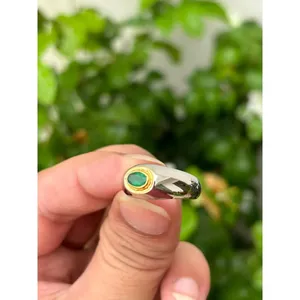 14K Gold Emerald Cut Turquoise <b>Ring</b> with Rhodium Plating Fine Jewelry Featuring Bezel Setting for Everyday Wear and Promises - Product Image 2