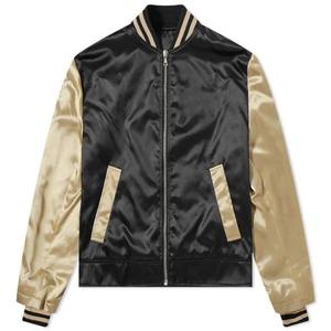 Chaqueta universitaria de satén personalizada para hombre, chaqueta de béisbol bombardero bordada, venta al por mayor - Product Image 4