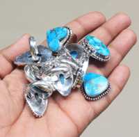 Bijoux de mode en gros, matériau en laiton massif, plaqué argent, cuivre, pierres précieuses turquoise, bagues, lots de bonne qualité, sur mesure OEM ODM