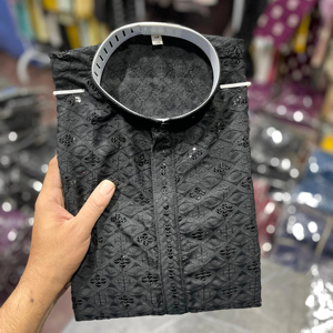 Kurta de luxe indien pour mariage et fête, vêtements de mode pour hommes, vêtements ethniques indiens, ensemble pour mariage en 2025 - Product Image 1