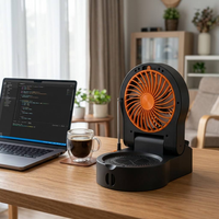 Ventilateur carré portable rechargeable à l'énergie solaire avec vitesse de vent réglable, 10000 mAh, ventilateur avec haut-parleur externe