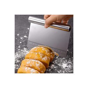 Coupe-pâte et racloir en acier inoxydable avec mesures, manche de 14,5 cm - Product Image 2