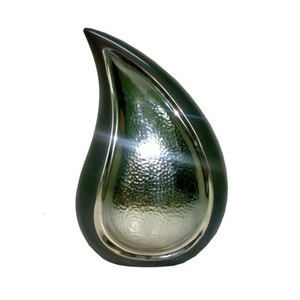 Urnas de cremación con gotas de lágrima de latón de alta calidad con diseño de flores y hojas, acabado en color blanco y rosa para cenizas humanas - Product Image 2