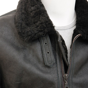 Men's Cowhide Leather <b>Jacket</b> Smooth Soft Feel Waterproof Breathable High Street Style Winter Fashion Front Logo Customizable - Product Image 3