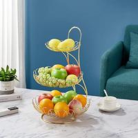 Paniers de fruits en métal multi-usage à trois niveaux Vaisselle de stockage de décoration intérieure durable Option incontournable