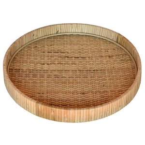 Les plateaux de service ronds en rotin minimalistes traditionnels du Vietnam: parfaits pour les restaurants, les hôtels et les familles d'accueil - Product Image 6