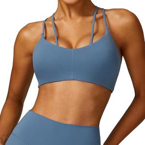 Sujetador Deportivo de Verano para Mujer, Simple, Transpirable, de Secado Rápido, Spandex/Nylon, Tirantes Ajustables, Cuello en V, para Yoga y Fitness, Personalizado, Talla Mediana - Product Image 1