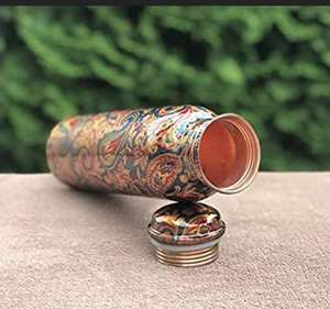 Bouteille d'eau nautique en laiton imprimé Design et bouteille d'eau en cuivre étanche Antique Designer Knight Water printed Item gift - Product Image 2