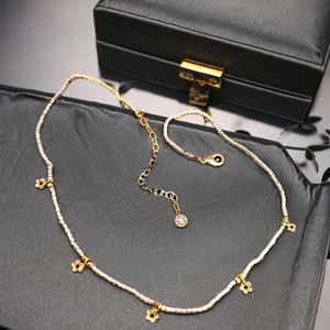 สร้อยคอลูกปัดไข่มุกดอกไม้ชุบทองสินค้าพรีเมี่ยมแฮนด์เมดสำหรับเด็กผู้หญิงและ SKU6812แฮนด์เมด - Product Image 2