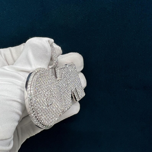 Colgante de Lujo en Plata de Ley 925 con Letra Personalizada, Micro Pavé VVS, Diamante Moissanita, para Uso Diario - Product Image 3