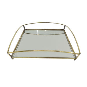 ถาดกระจกแบบมีรูพรุนดีไซน์แบบเหล็กถาดล้างทองเหลืองสีเทาสำหรับตกแต่งบ้าน - Product Image 6