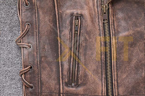 MAXFIT ENTERPRISES-Gilet de Moto en Cuir PU pour Homme, Sans Manches, Marron - Product Image 6