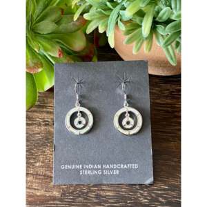 Handmade <b>Beautiful</b> Southwest White Opal & Sterling Silver Dangle <b>Earrings</b> Geometric Butterfly Drop Design for Party Occasions - Product Image 1