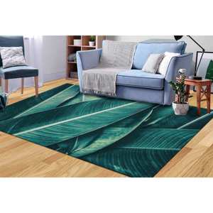 Grand tapis à imprimé feuilles, tapis imprimé, tapis antidérapant, décoration intérieure, tapis en chenille - Product Image 2