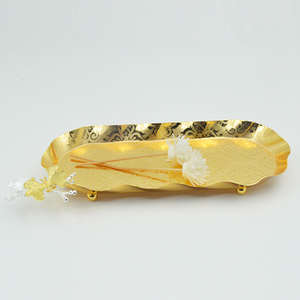 Plateau à encens décoratif en métal doré de luxe avec support pour la maison Temple Puja Porte-bâtonnets d'arôme Cadeau Décoration haut de gamme Luxe XL - Product Image 3