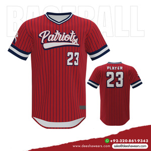 Deesha Wears Camiseta de Béisbol con Cuello en V, Impresión Personalizada, Transpirable, de Secado Rápido, 100% Poliéster, Ropa Deportiva Cómoda y Duradera para Equipos - Product Image 3