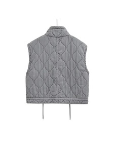 Colección Primavera 2024, chaleco acolchado de algodón estampado para mujer, abrigo transpirable con cuello levantado, chaqueta sin mangas, nuevo bolsillo de parche - Product Image 4