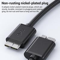 WG137 Kabel Data USB 3.0 Male ke Micro-B Male untuk Hard Drive Eksternal, Panjang 0.5m (Hitam)