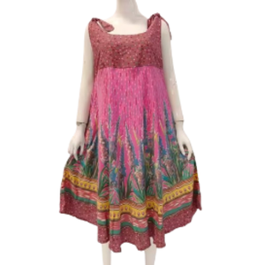 Không Tay Mùa Hè Váy Vải Siêu Thoải Mái Của Phụ Nữ Ngủ Cho Thư Giãn Ở Nhà Hàng Ngày Mặc Với Batik In - Product Image 1