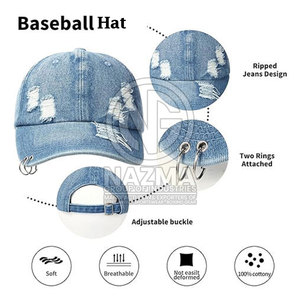 Gorras de Mezclilla Unisex Ligeras de la Mejor Calidad, 100% Algodón, Hechas a Medida en Pakistán, las Más Vendidas para Todas las Temporadas - Product Image 4