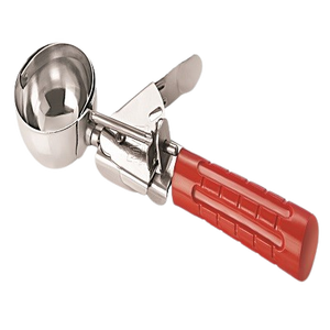 ที่ตักไอศกรีมสแตนเลสอย่างดี ทนทาน เป็นมิตรกับสิ่งแวดล้อม พร้อมด้ามจับสีแดง แบบกดสปริง - Product Image 3