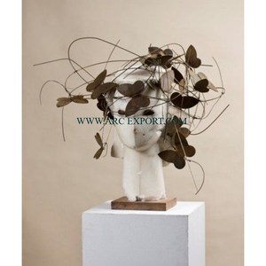 Escultura de aspecto atractivo pulida brillante plateada moderna, proveedor al por mayor, escultura de diseñador elegante de mesa fundida de aluminio - Product Image 5