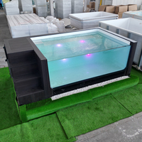 Maison Conteneur Hors Sol Acrylique Piscine Piscina Petite Taille Spa jacuzzi Bain à Remous Piscine Familiale Extérieure sur le Toit