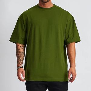 Custom Logo 200GSM <b>Men's</b> Streetwear Box Cut Tee Heavyweight <b>Cropped</b> <b>Top</b> Custom Cotton Oversized Boxy Fit T-Shirt - Product Image 4
