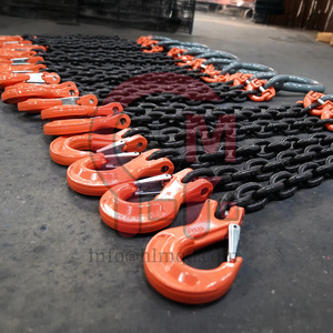 Hlm tiêu chuẩn mạ kẽm <span class=keywords><strong>G80</strong></span> nâng chuỗi Sling điều chỉnh bốn chân hợp kim thép chuỗi cáp treo với chuỗi hợp kim và móc - Product Image 4