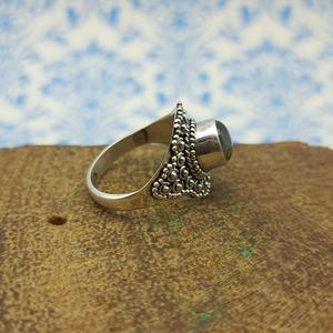 925 argent Sterling conception bohème bague de mariage femmes naturel bleu feu Labradorite diamant fournisseur indien pierre principale diamant - Product Image 3