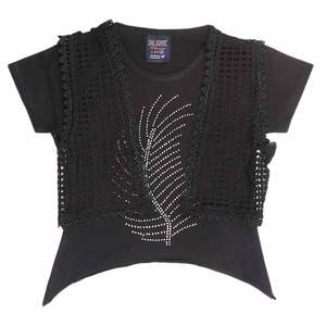 T-shirt fantaisie à manches courtes pour filles, 2 pièces - Noir - Product Image 2