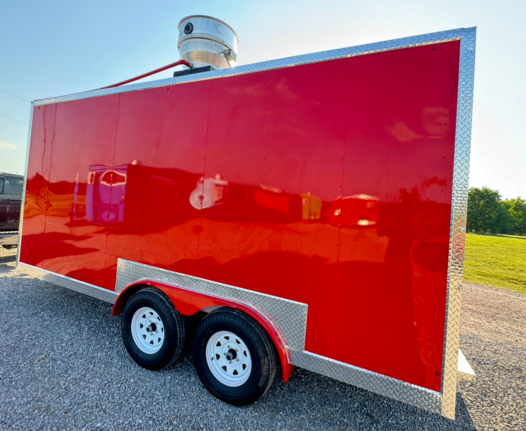 Fully Equipped Custom 8x16 Mobile Food Truck Advanced Commercial Kitchen Wheels Sale with Advanced Ventilation Mobile Trailer