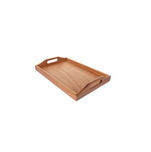 Plateau de service en aluminium de qualité supérieure avec poignée en bois et métal plaqué or Plateau et plateau de service pour aliments et thé - Product Image 6