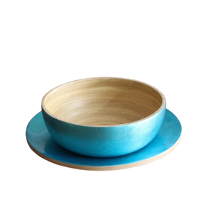 Laca de plato de bambú hilado respetuoso con el medio ambiente, el precio más barato, pintado con cuenco para servir comida, vajilla al por mayor de Vietnam - Product Image 1