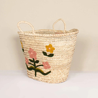 Sac de plage marocain en paille tressé à la main, forme selle, imperméable, tendance, brodé, deux poignées, motifs floraux, pour femme, été 2024