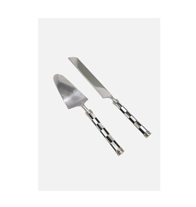 สแตนเลสเค้กเซิร์ฟเวอร์จานช็อคโกแลตจอแสดงผลมีดขนมเค้กตัดเซิร์ฟเวอร์ชุดพร้อมที่จับอะคริลิคคุณภาพสูง - Product Image 2