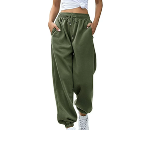 Pantalon de jogging léger pour femme, fabrication directe usine, taille élastique, molleton, idéal pour le sport en hiver, logo durable de BD - Product Image 1