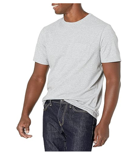 T-shirt pour homme à manches courtes en tissu tricoté, t-shirt personnalisé avec logo et t-shirt uni à col rond - Product Image 3