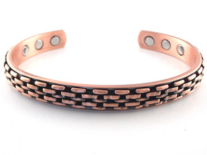Brazalete de cobre Increíble nuevo diseño Triple cuerda trenzada Nudo Alivio de la artritis Pulseras magnéticas Regalo de perlas Estrella vintage - Product Image 4