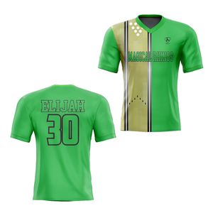 Camiseta de fútbol Retro personalizada con estampado completo, camiseta de fútbol con cuello en V para hombre, 100% de poliéster, transpirable, que absorbe la humedad - Product Image 4