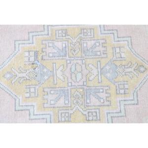 Petit tapis vintage, tapis turc 1,4x3 pieds, tapis en laine rose - Product Image 5