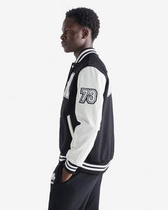 Chaqueta universitaria de lana de calidad superior para hombre, tipo cierre, bolsillos con botones, chaqueta Bomber de béisbol universitaria cálida Letterman para hombre - Product Image 5