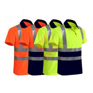 Camiseta Polo de Trabajo para Hombre, con Franjas Reflectantes de Alta Visibilidad, Impermeable, Clase 1 ANSI, Secado Rápido, Transpirable, con Logotipo Personalizado - Product Image 1