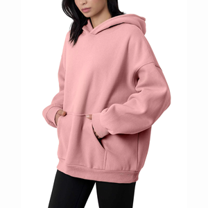 Sweat-shirt long oversize pour femme en velours douillet, coupe ample et décontractée, mode streetwear d'hiver, logo sur le devant - Product Image 5